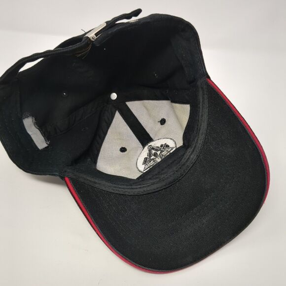 FHB Slideback Hat Black One Size Adjustable Embroidered Vented Holes 6 Panel - Picture 6 of 7